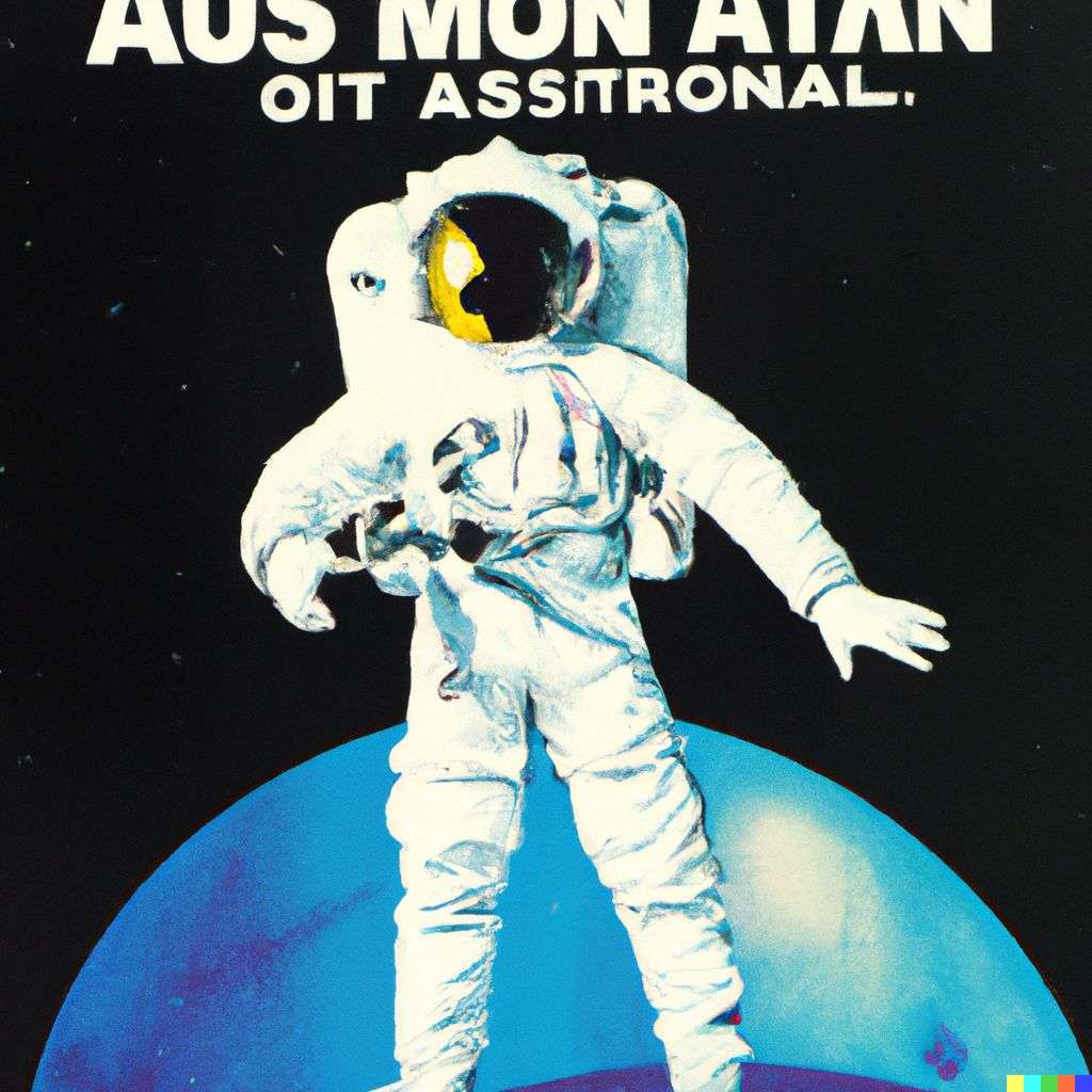 an astronaut, advertisement from the '80s